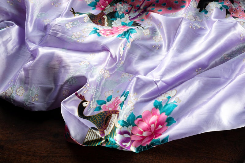CCcollections Long Kimono Robe for Women, Premium Lightweight Peacock Bridesmaid Robe, Bridal Shower, Birthday Womenâ€™s Gift - Image 3